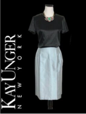 Vintage Kay Unger Classic Silk Straight Skirt Size 10